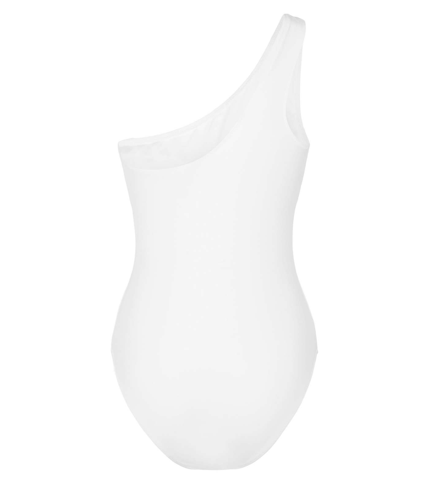 White Cut Out One Shoulder Swimsuit Image 5