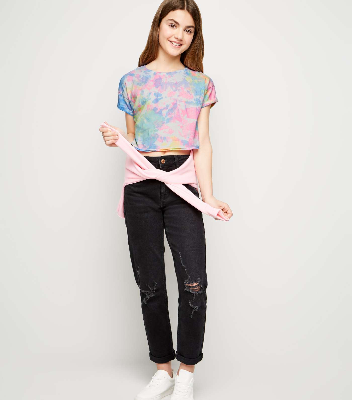 Girls Multicoloured Neon Tie Dye T-Shirt  Image 2