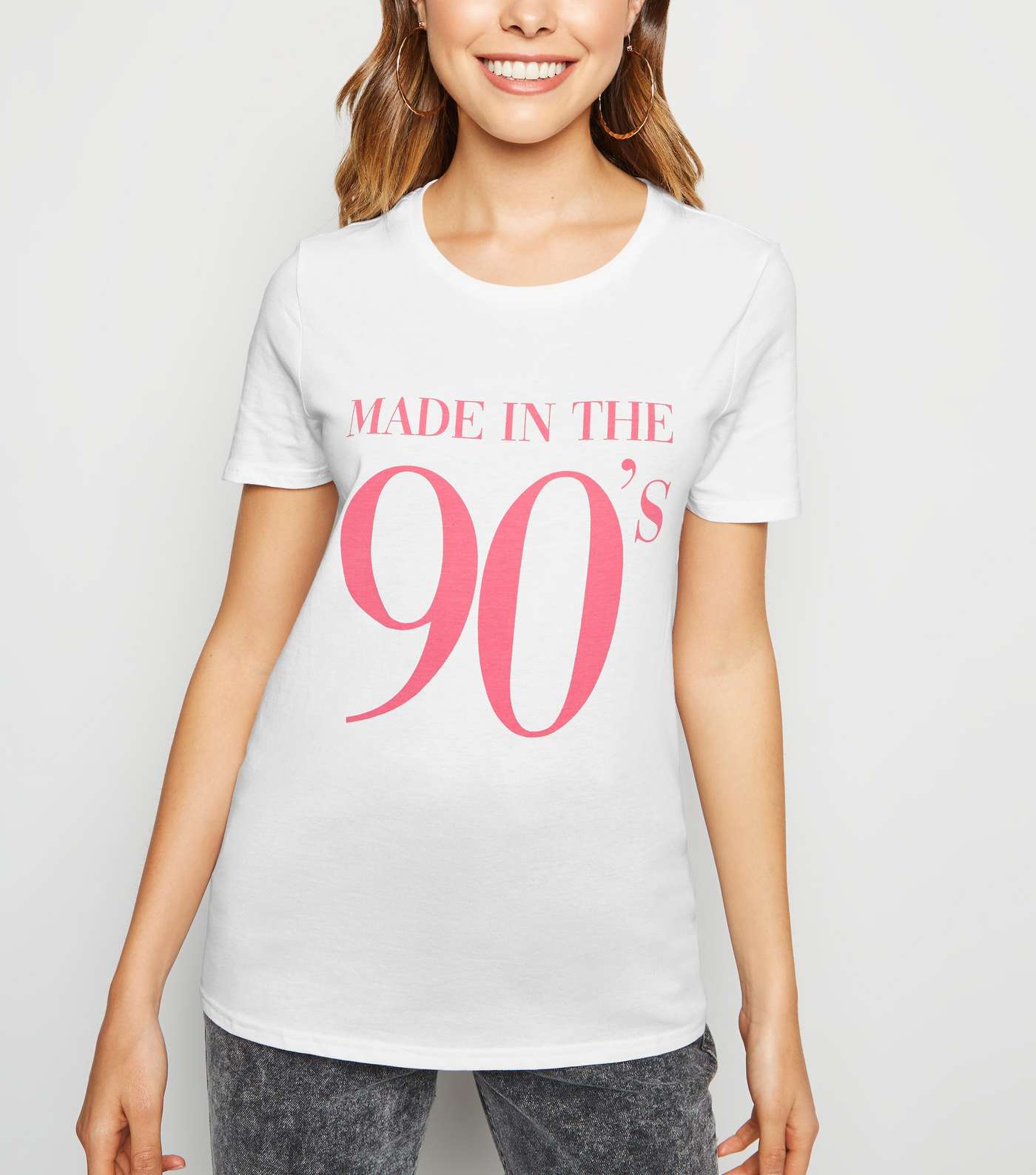 White Made In The 90's Slogan T-Shirt