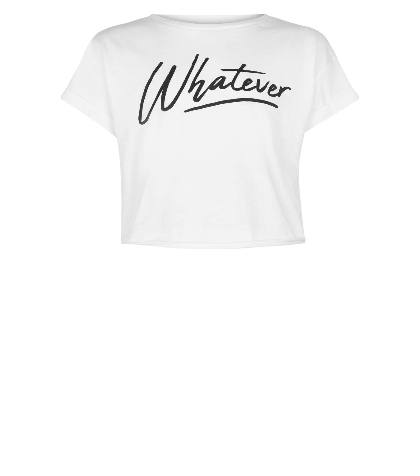 Girls White Whatever Slogan T-Shirt Image 4