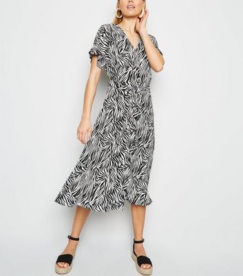 new look zebra midi dress