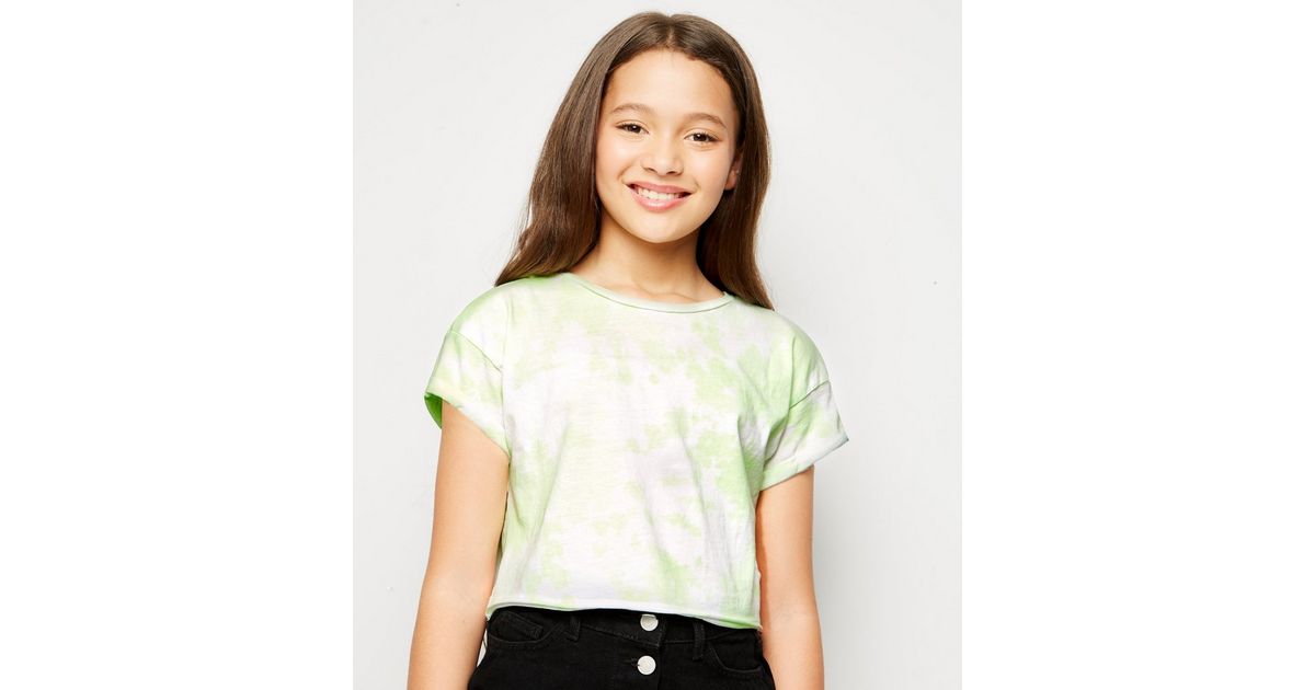 Girls Green Neon Tie Dye T-Shirt | New Look