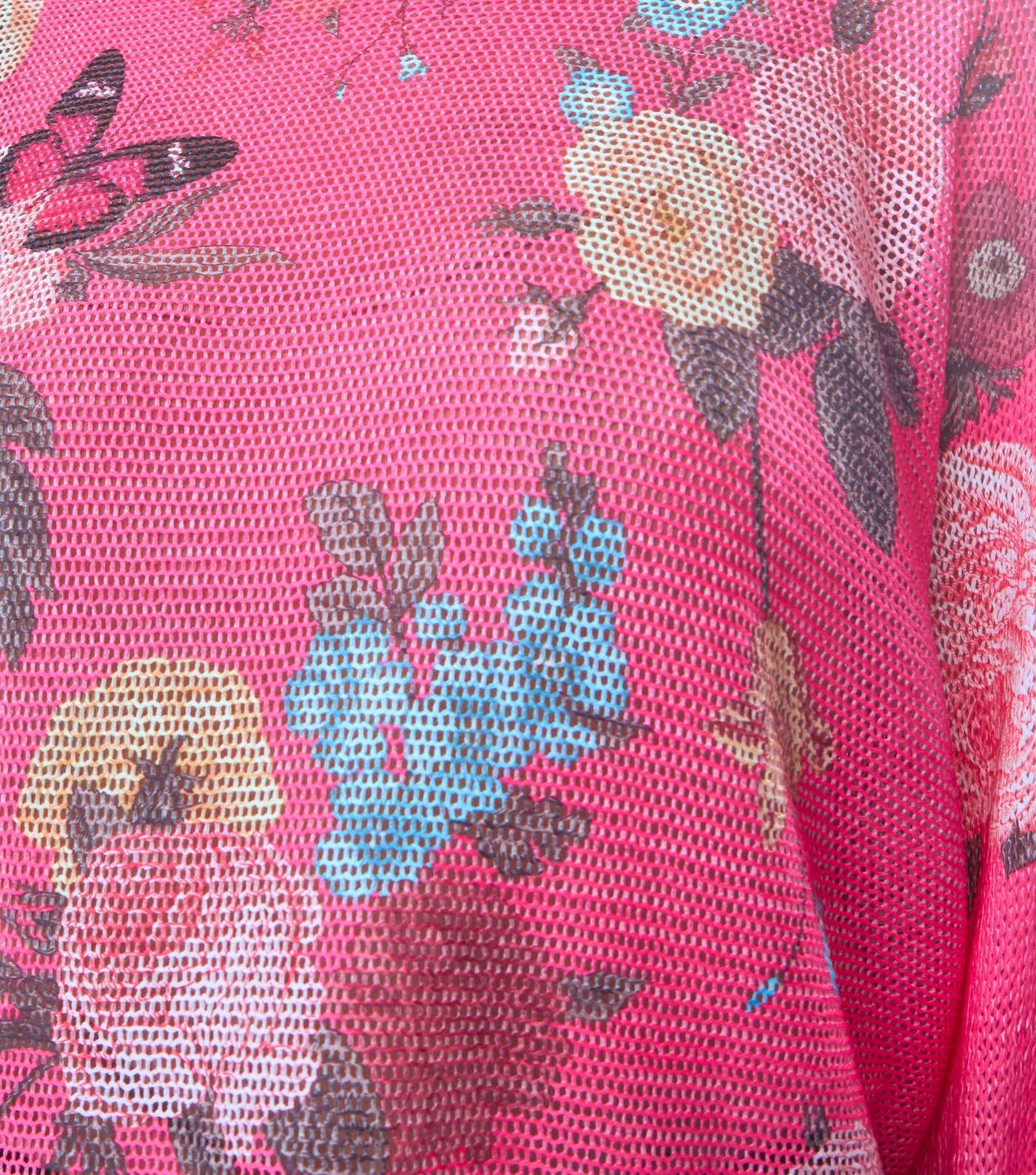 Cameo Rose Pink Neon Floral Fine Knit Jumper  Image 5