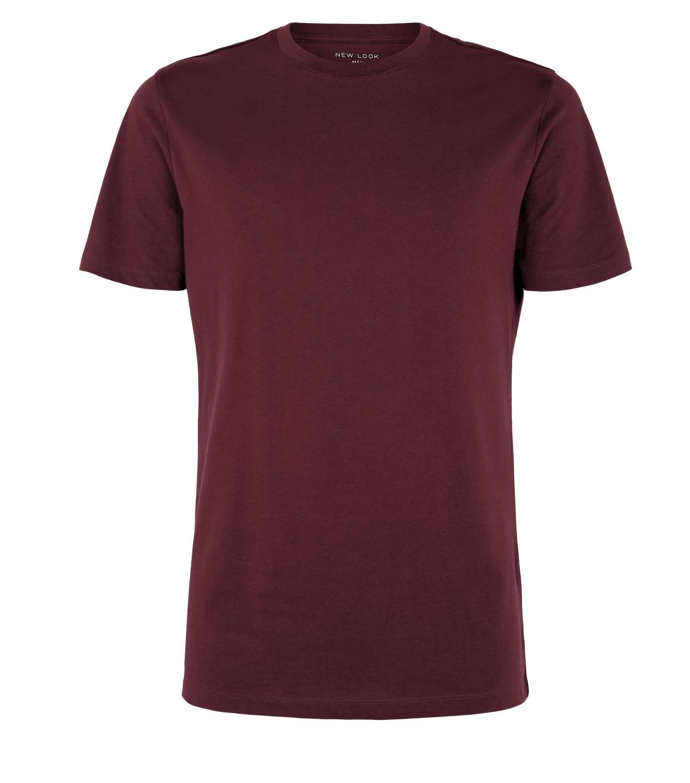 Burgundy Crew Neck Muscle Fit T-Shirt Image 4