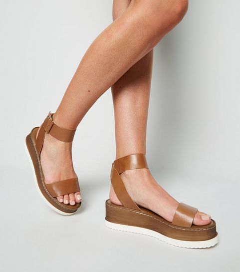 tan footbed sandals