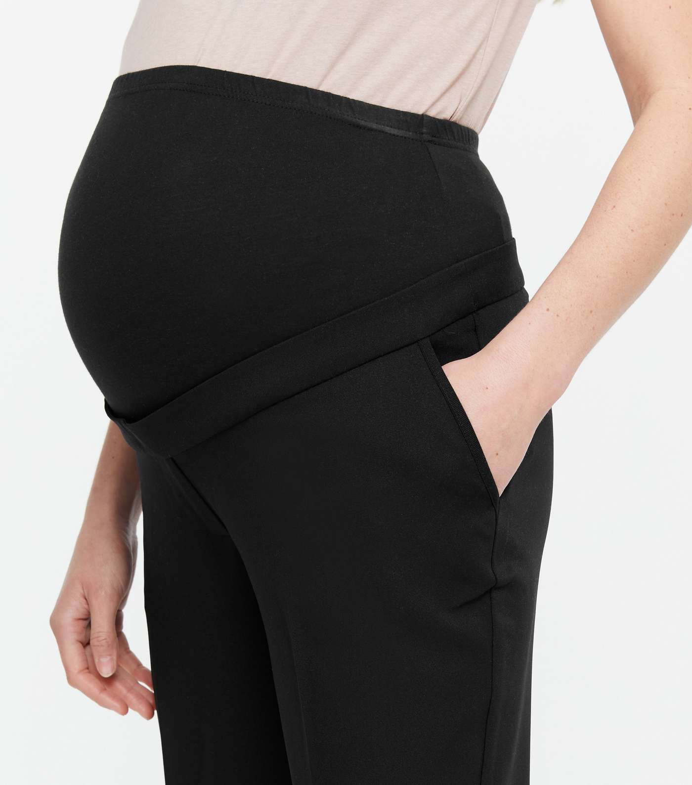 Maternity Black Over Bump Slim Stretch Trousers Image 3
