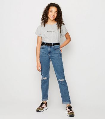 belted mom jeans