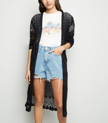 crochet black cardigan