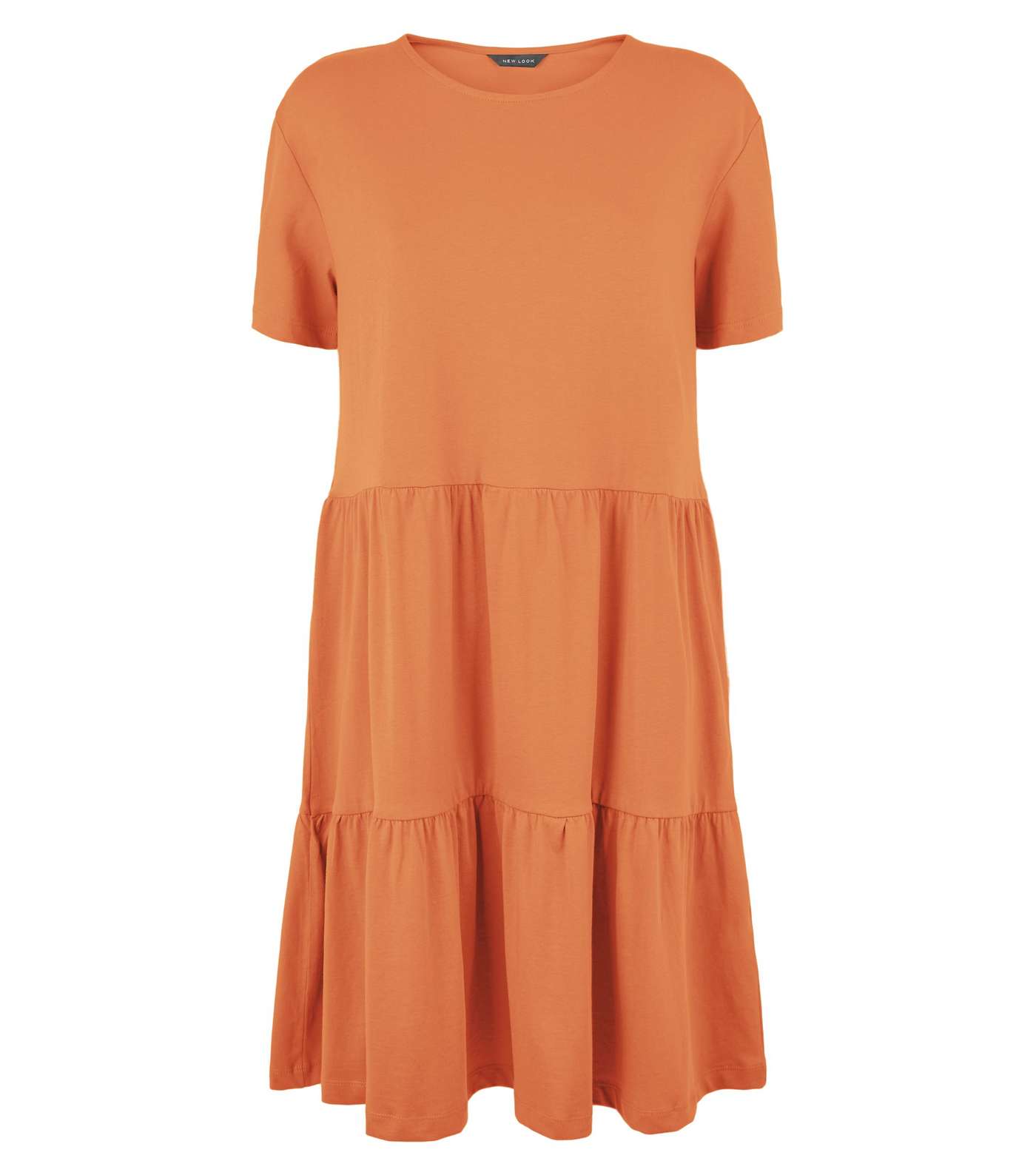 Rust Short Sleeve Smock Dress Image 4