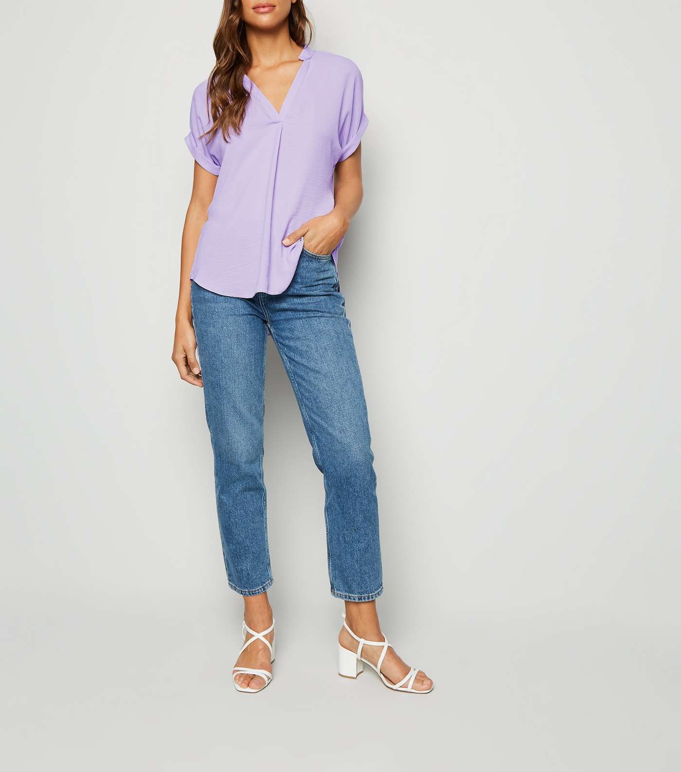 Lilac Short Sleeve Overhead Shirt Image 2