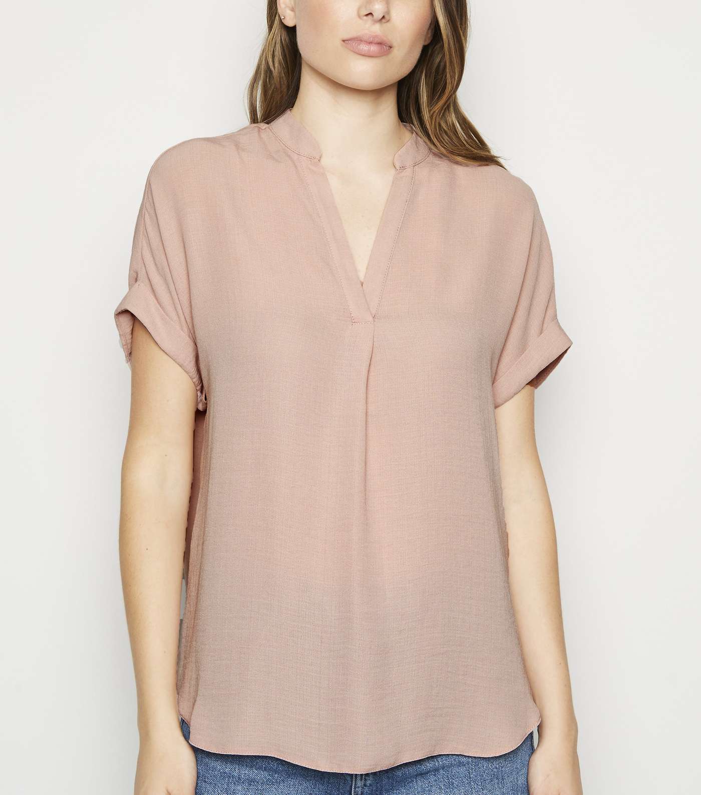 Pale Pink Short Sleeve Overhead Shirt 