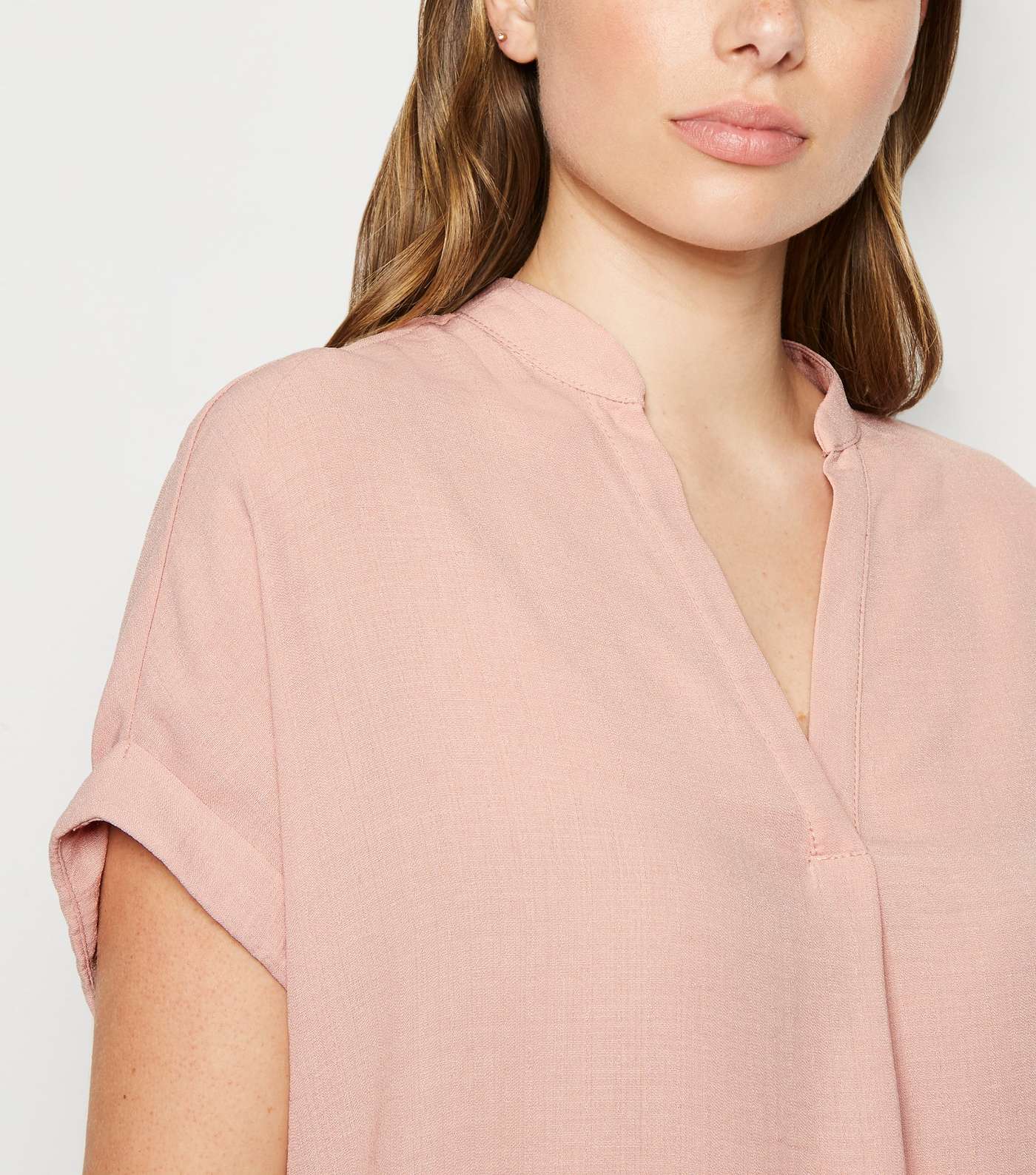 Pale Pink Short Sleeve Overhead Shirt  Image 3