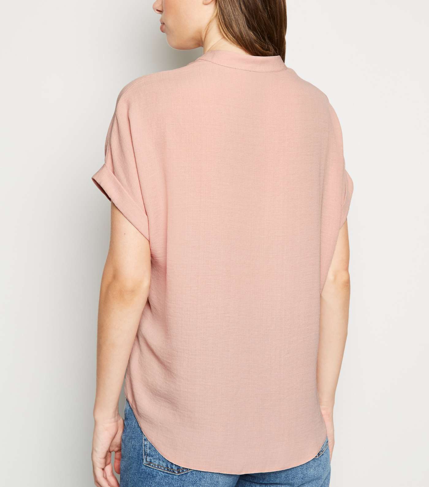 Pale Pink Short Sleeve Overhead Shirt  Image 5