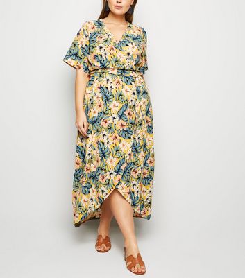 new look yellow wrap dress