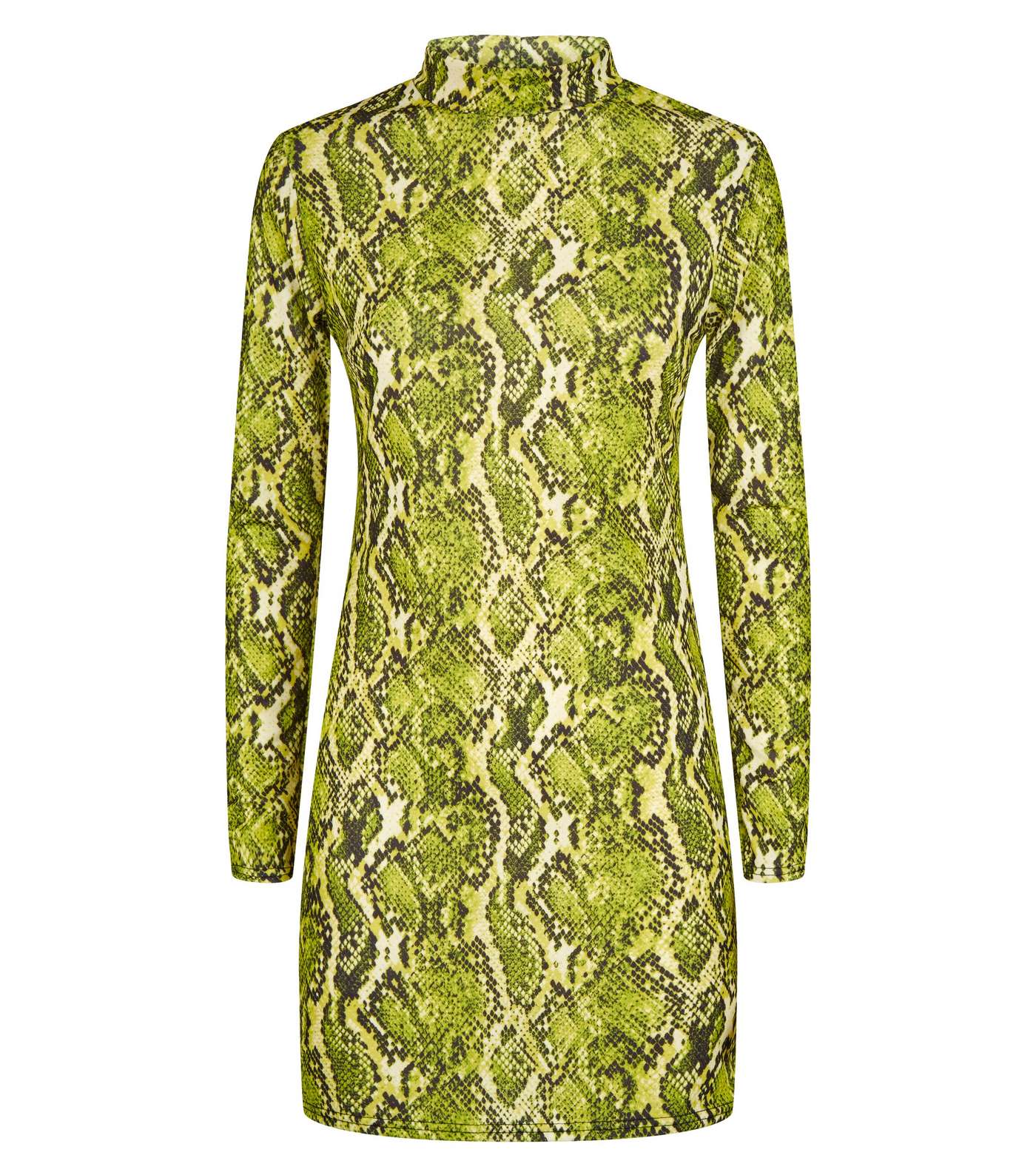 Parisian Green Neon Snake Print Bodycon Dress Image 4