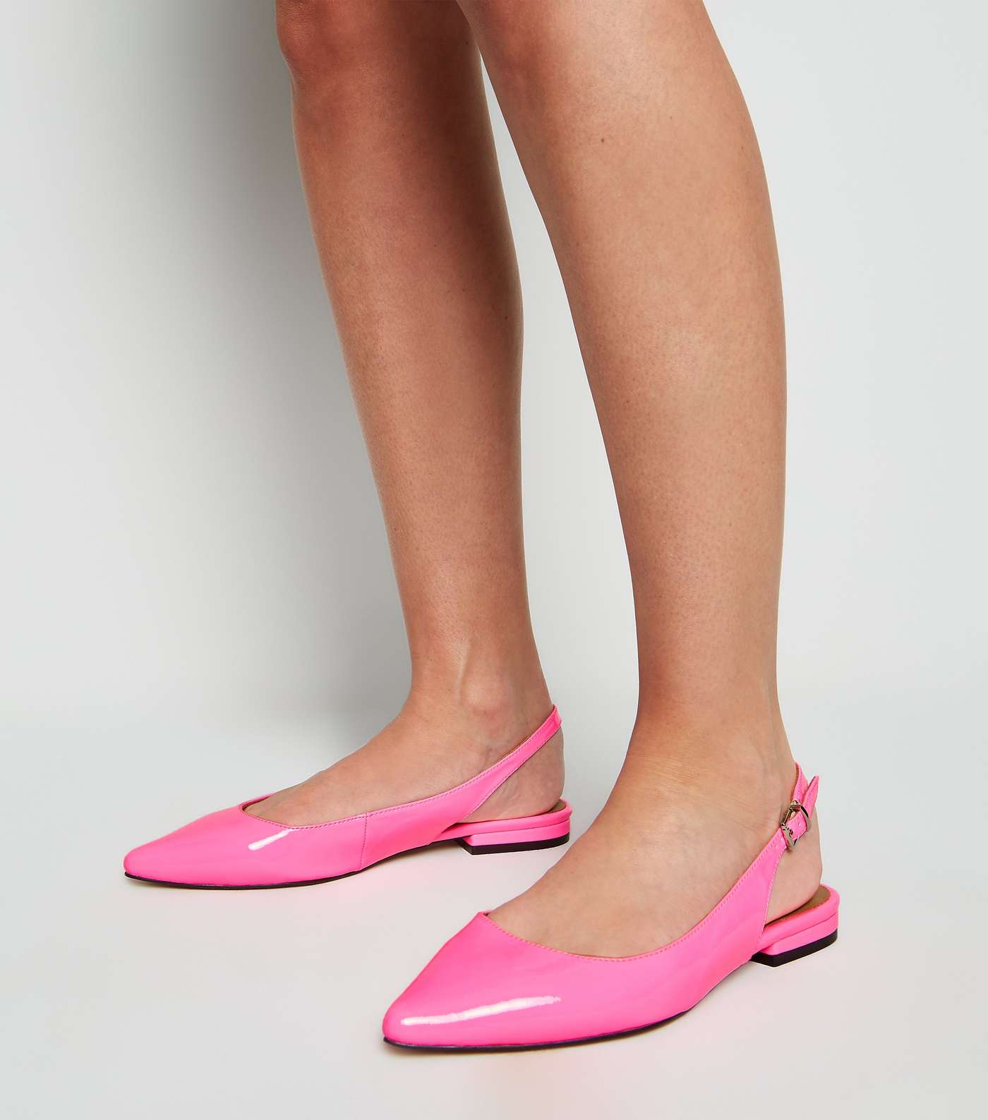Bright Pink Neon Patent Slingback Pumps  Image 2
