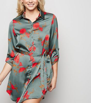 new look green shirt dress