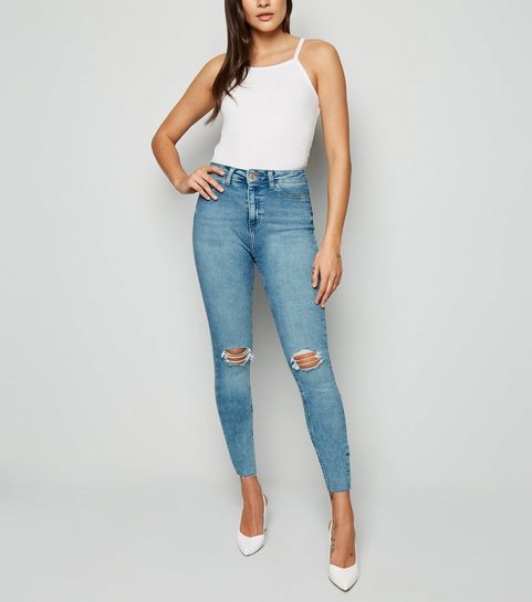 Blue Ripped Super Skinny Hallie Jeans