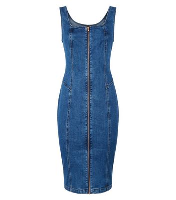 denim midi bodycon dress