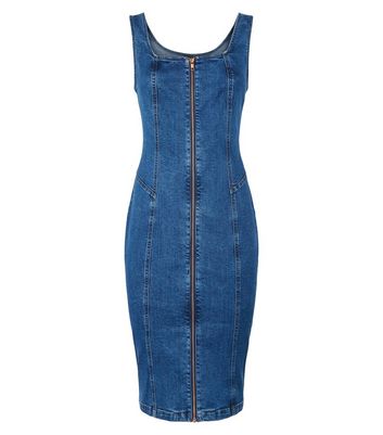 new look denim dress midi