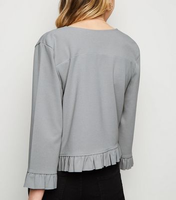 Grey frill jacket hotsell