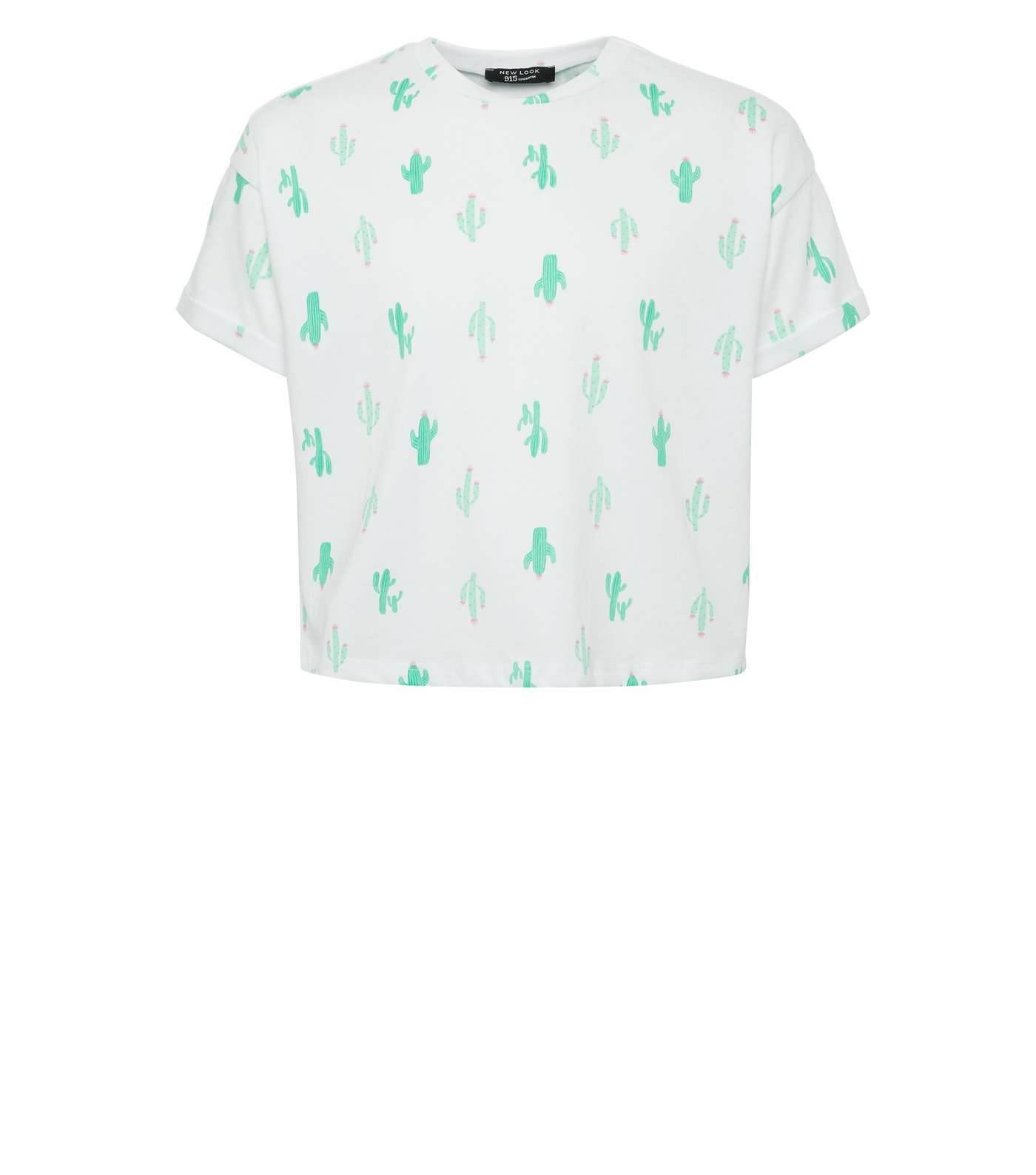 Girls White Cactus Print T-Shirt Image 4