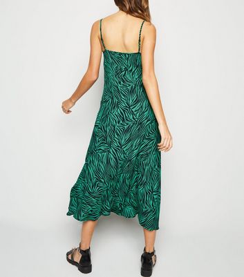 green zebra dress