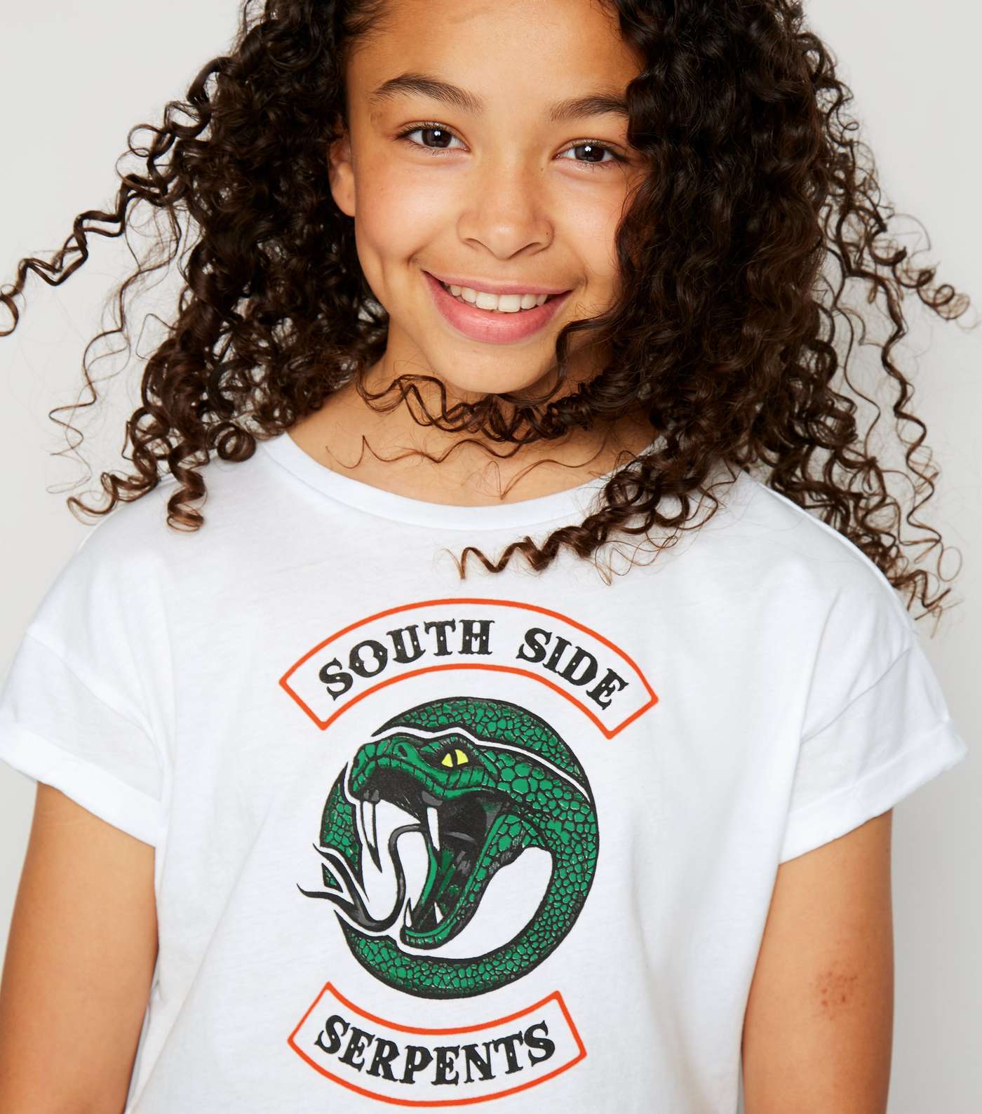 Girls White Riverdale South Side Slogan T-Shirt Image 2