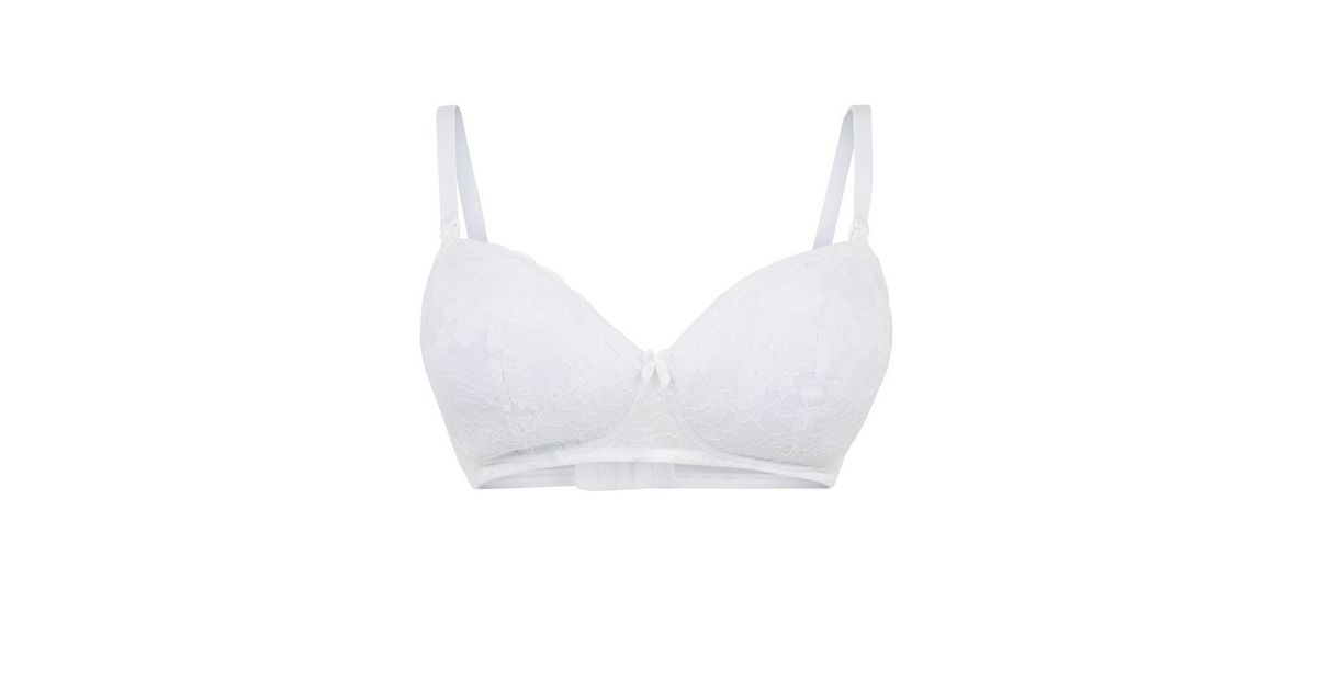 Maternity White Lace Nursing Bra | New Look