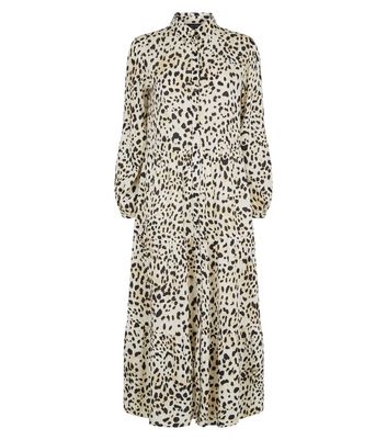 leopard print shirt dress new look