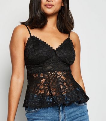 new look lace peplum top