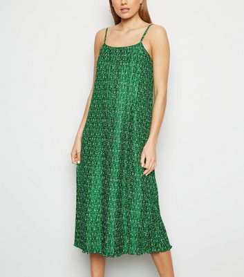 green midi slip dress