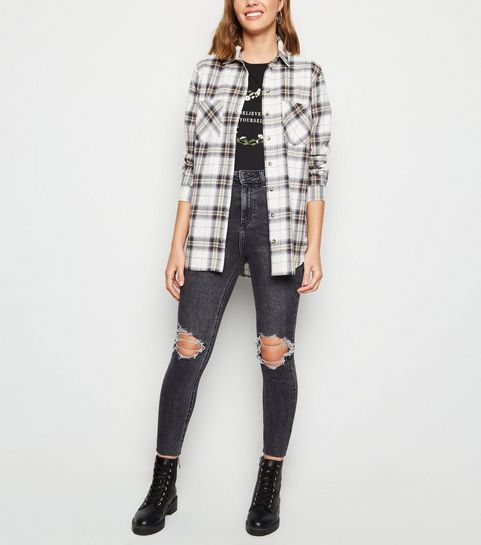 Hallie – Schwarze, superenge Skinny Jeans mit hohem Bund