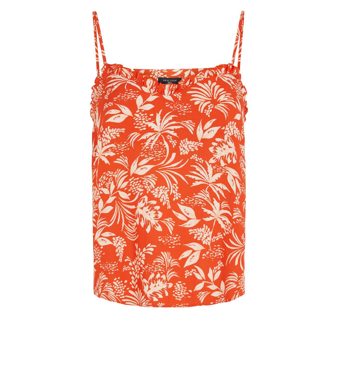 Tall Red Tropical Frill Cami  Image 4