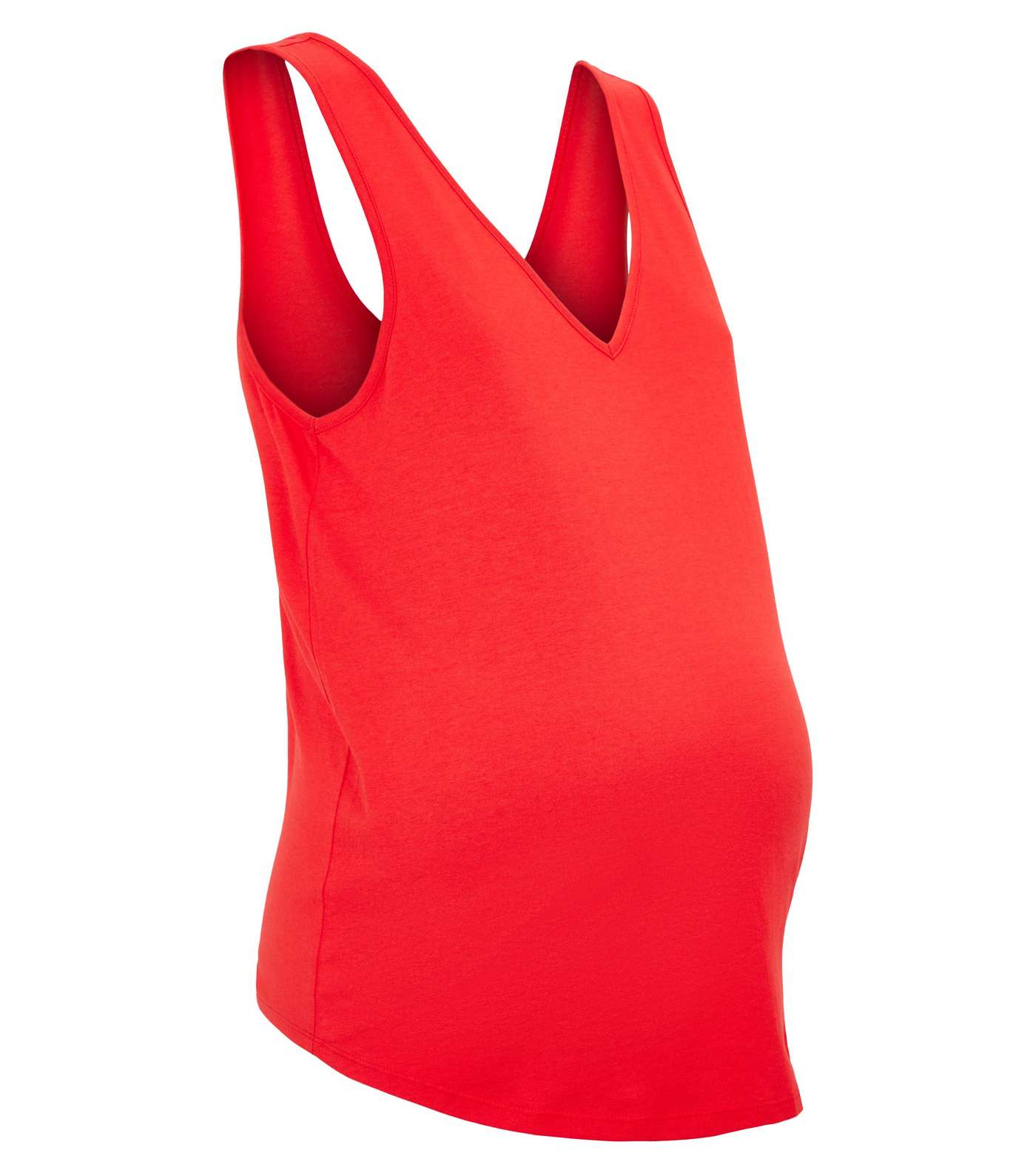 Maternity Red V Neck and Back Cami Image 4