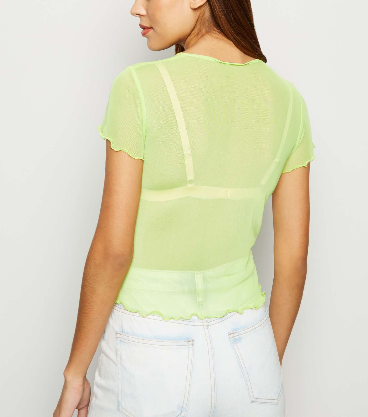 Green Neon Mesh Short Sleeve T-Shirt Image 3