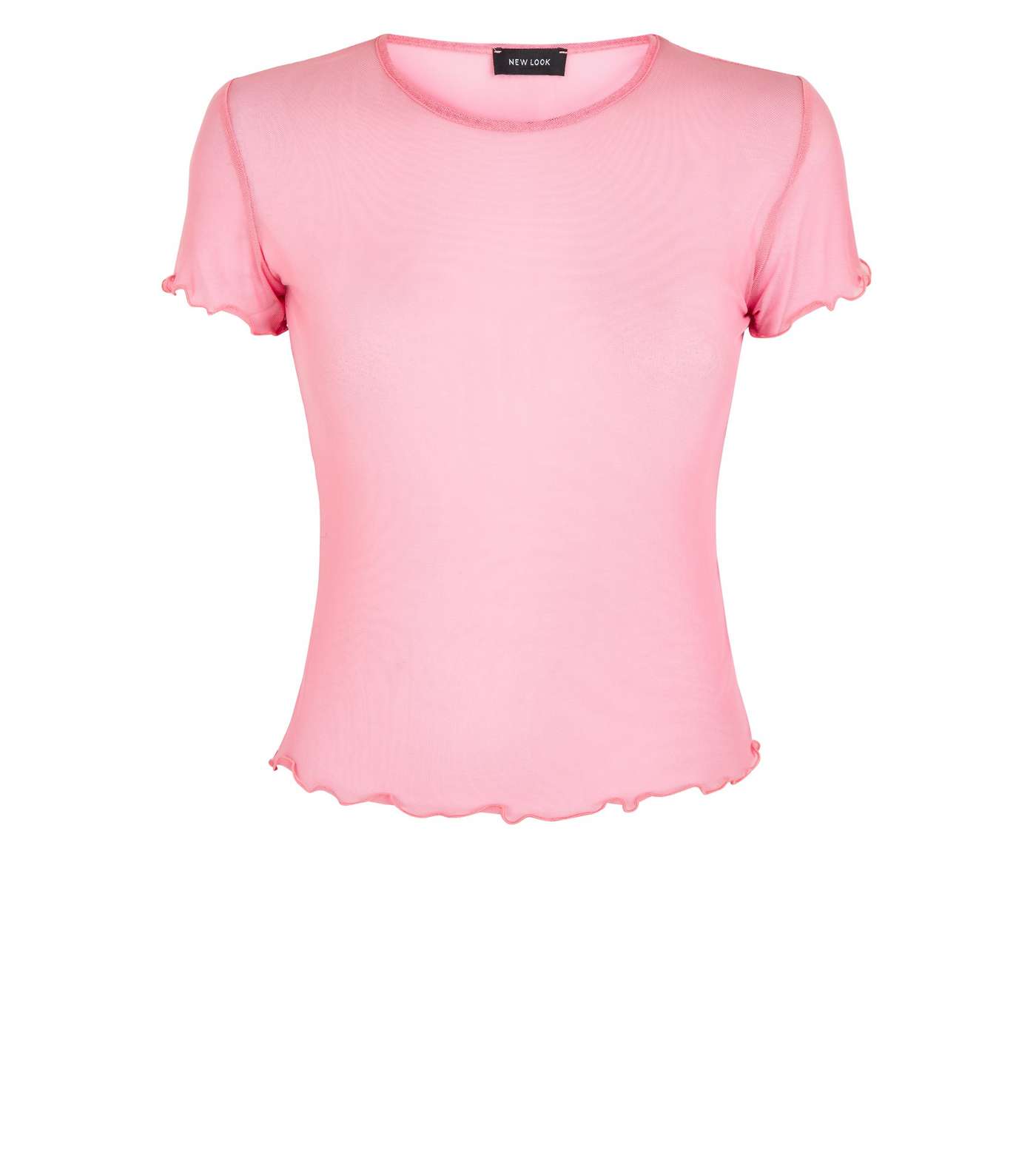 Pink Neon Mesh Short Sleeve T-Shirt Image 4