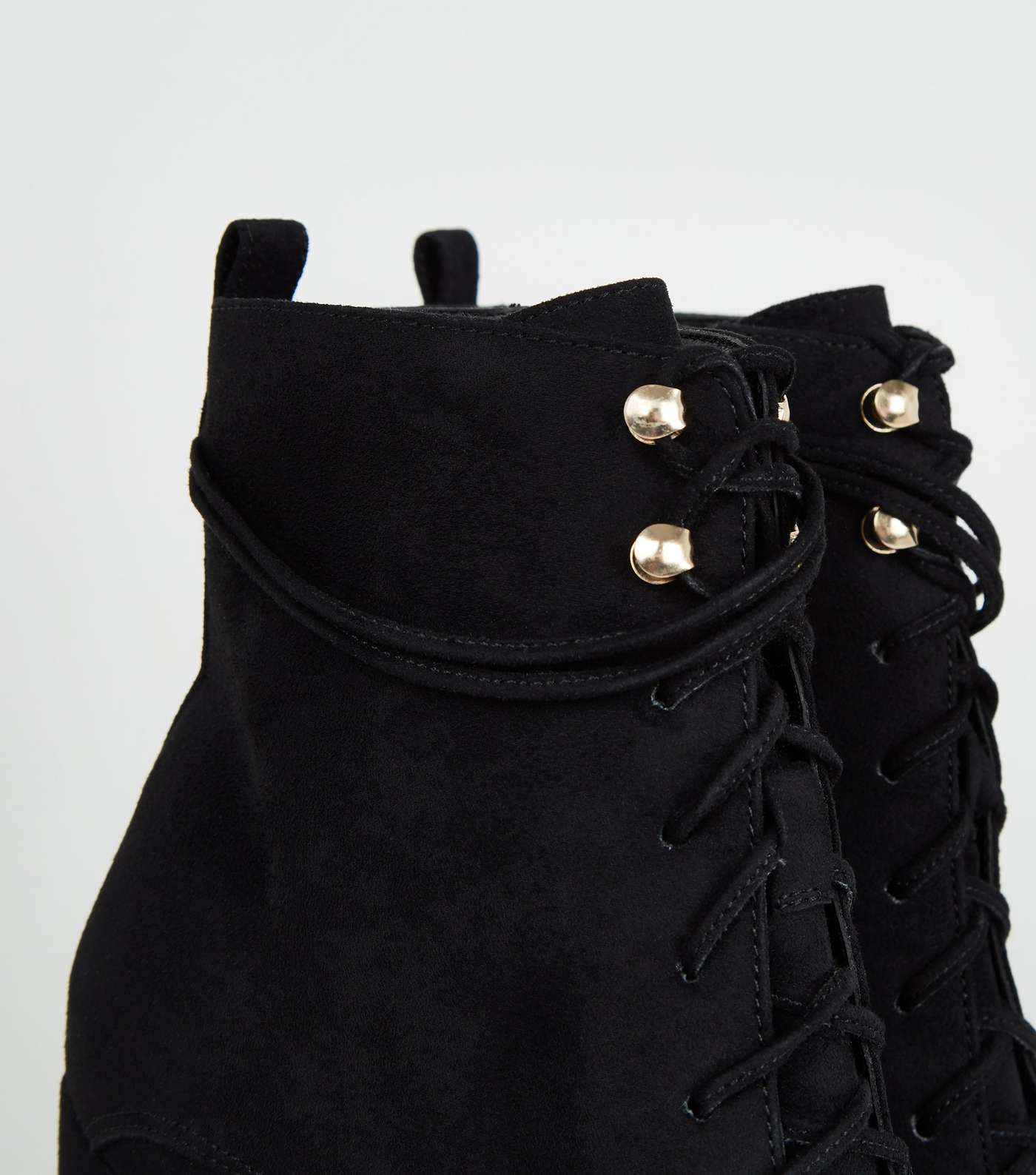 Black Pointed Lace-Up Boots Image 4