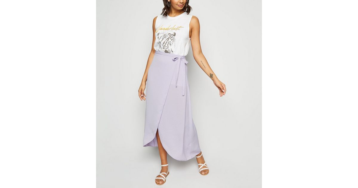 Cropped Wool-Mixed Zipped Skirt (Lilac)