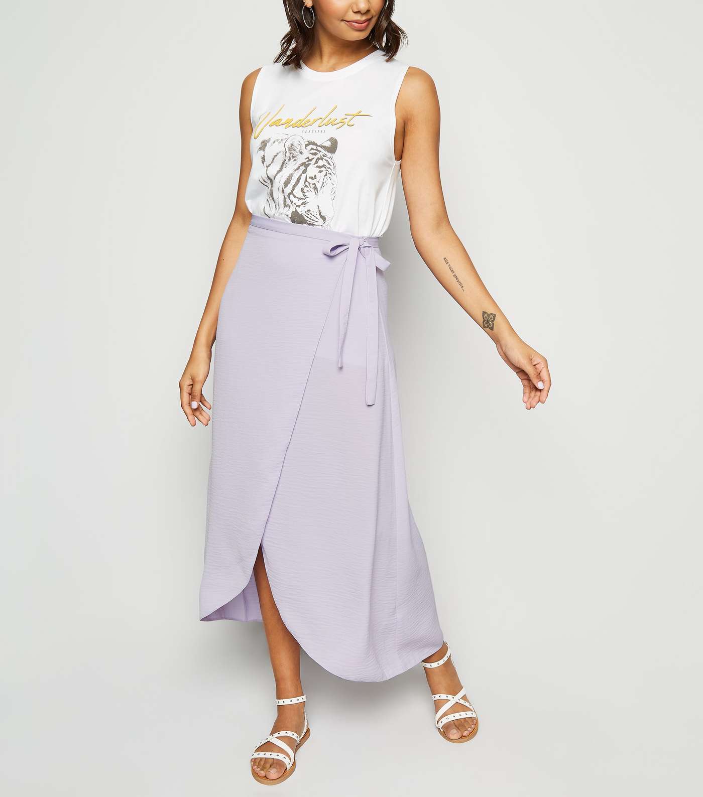 Lilac Wrap Maxi Skirt