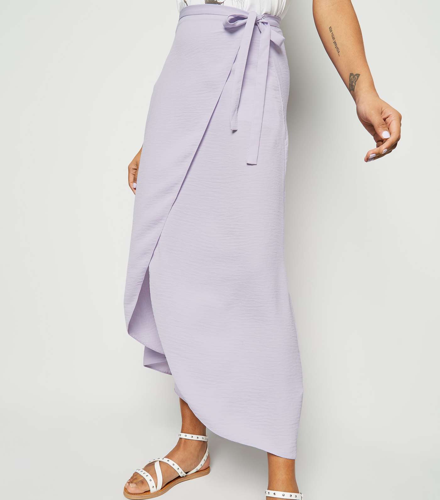 Lilac Wrap Maxi Skirt Image 5