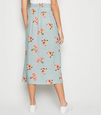blue floral skirt new look