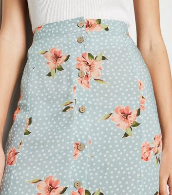 blue floral skirt new look