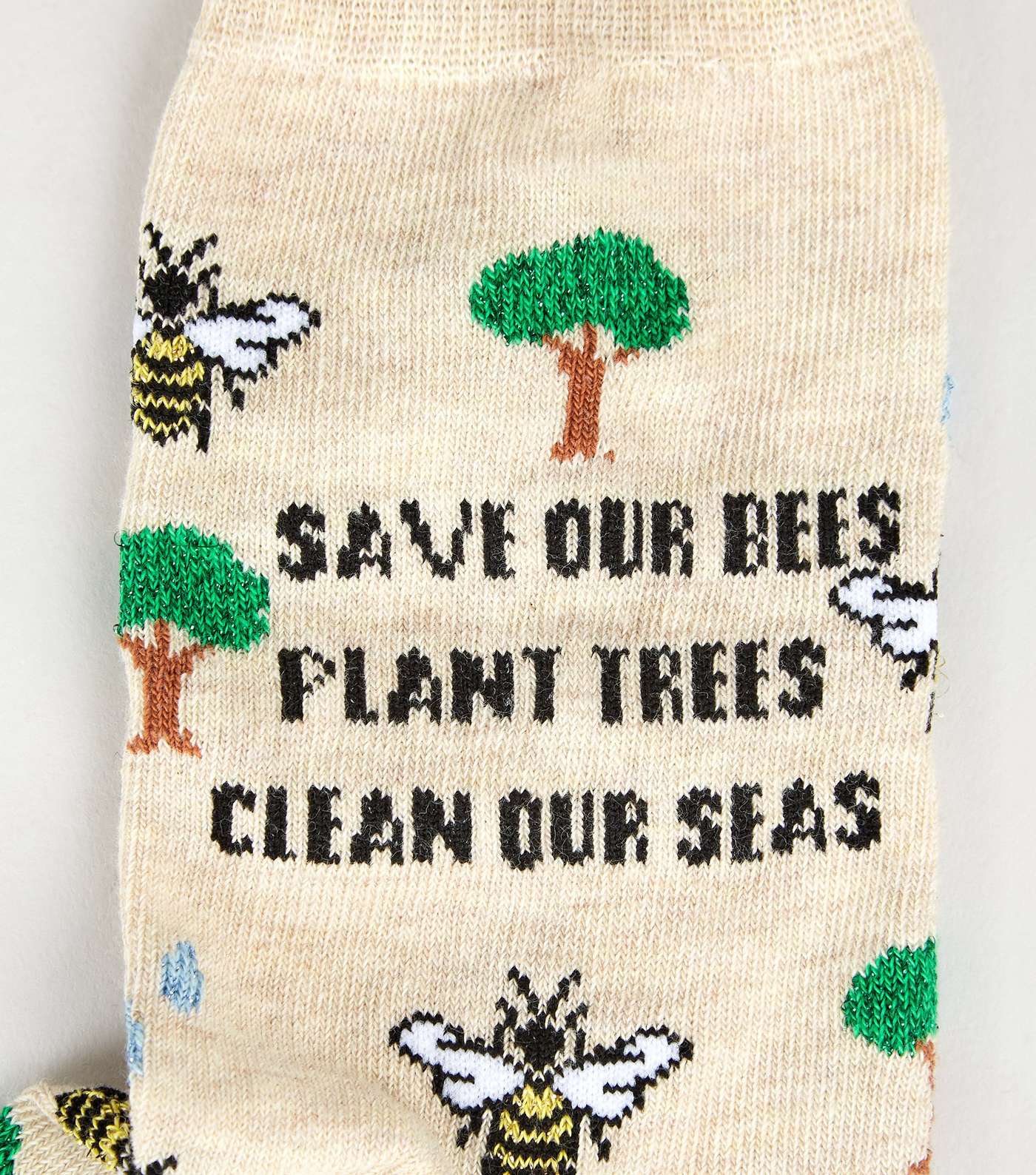 Stone Save The Planet Slogan Socks Image 3