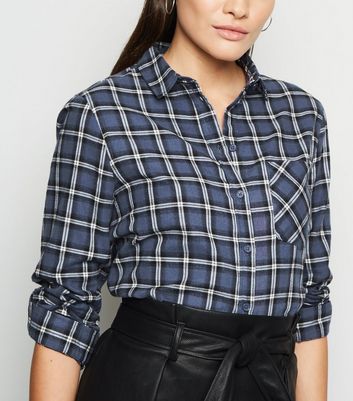 Blue tartan shirt womens Clearance