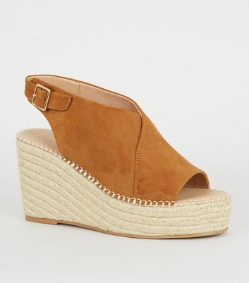 tan suede espadrille wedges