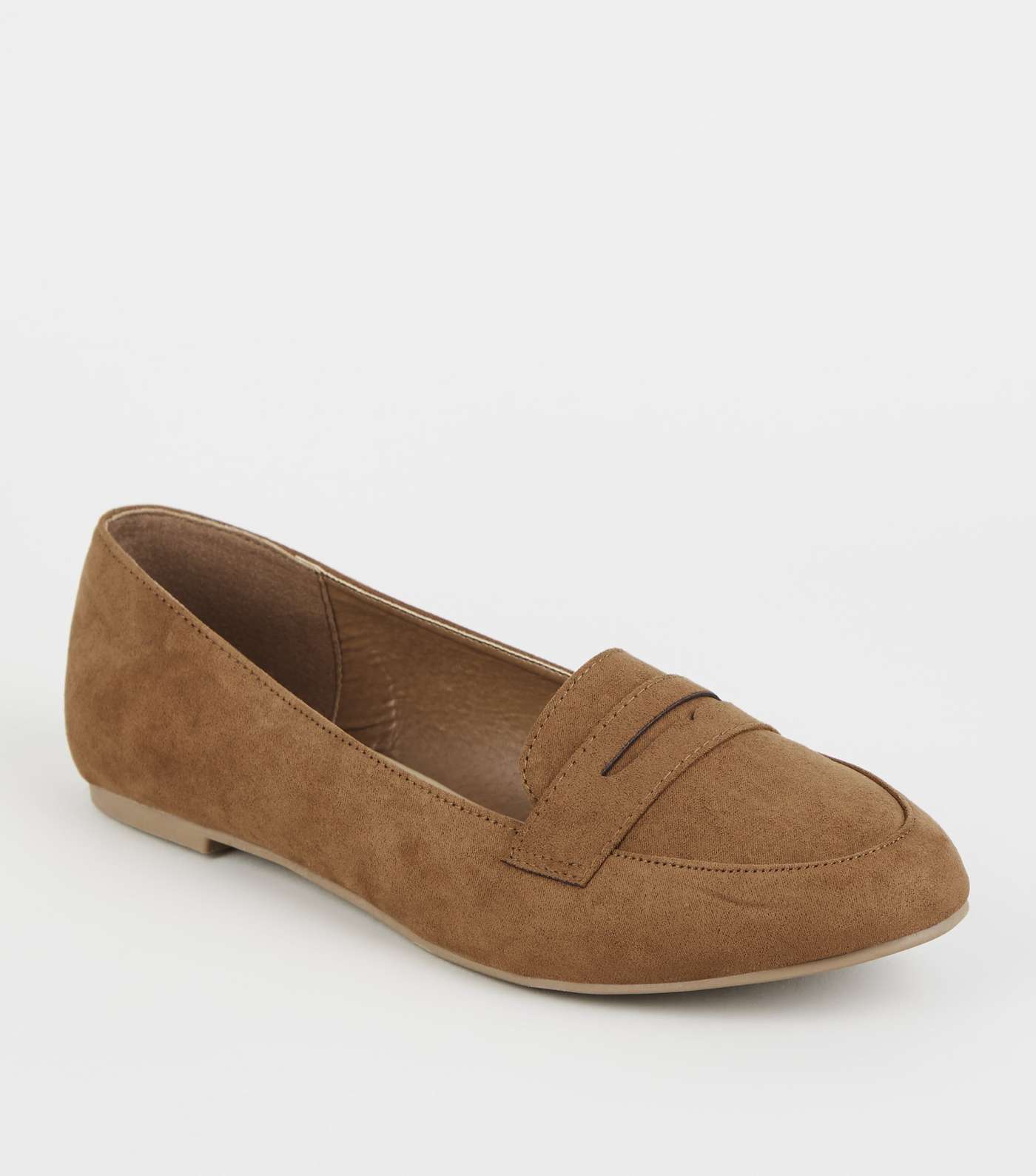 Tan Suedette Penny Loafers