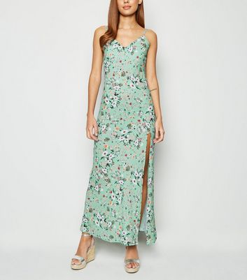 light green floral maxi dress