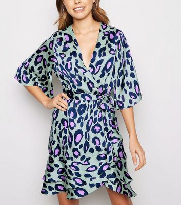 blue vanilla animal print dress