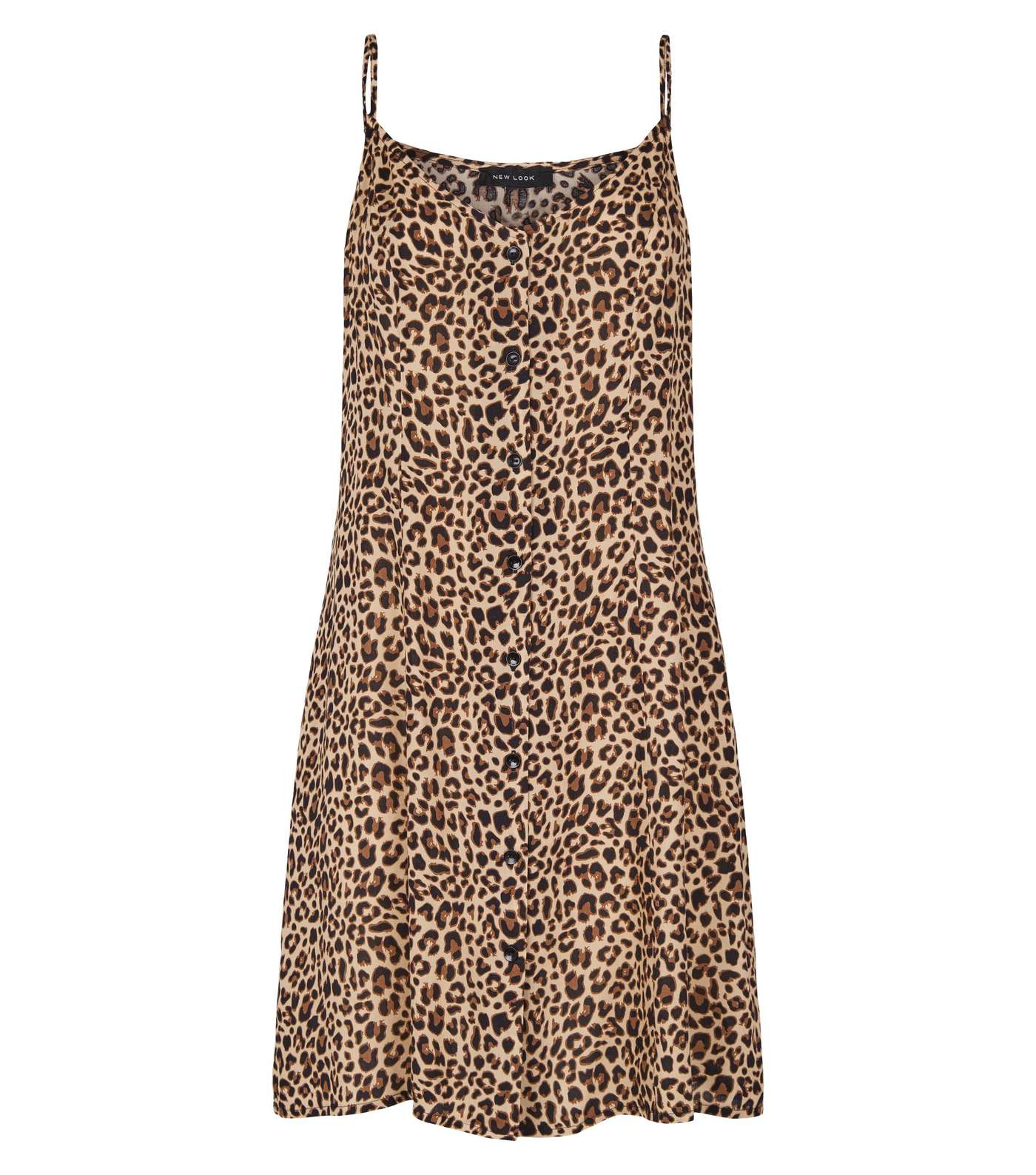 Brown Leopard Print Button Up Dress Image 4